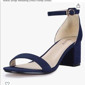 DIFU Low Block Heels Chunky Sandals Ankle Strap Wedding Dress Pump Shoes.